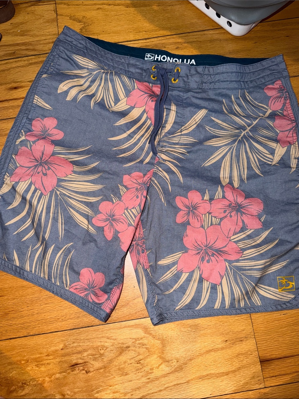 Men's Blue Floral Swim Trunks